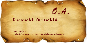 Oszaczki Arisztid névjegykártya